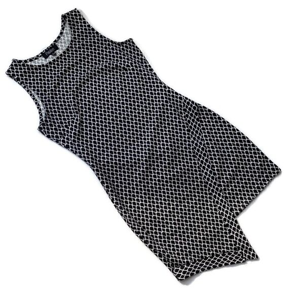 Papillon Black and White Geometric Mini Dress - Picture 1 of 8